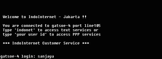 Screen grab from IndoInternet first login screen