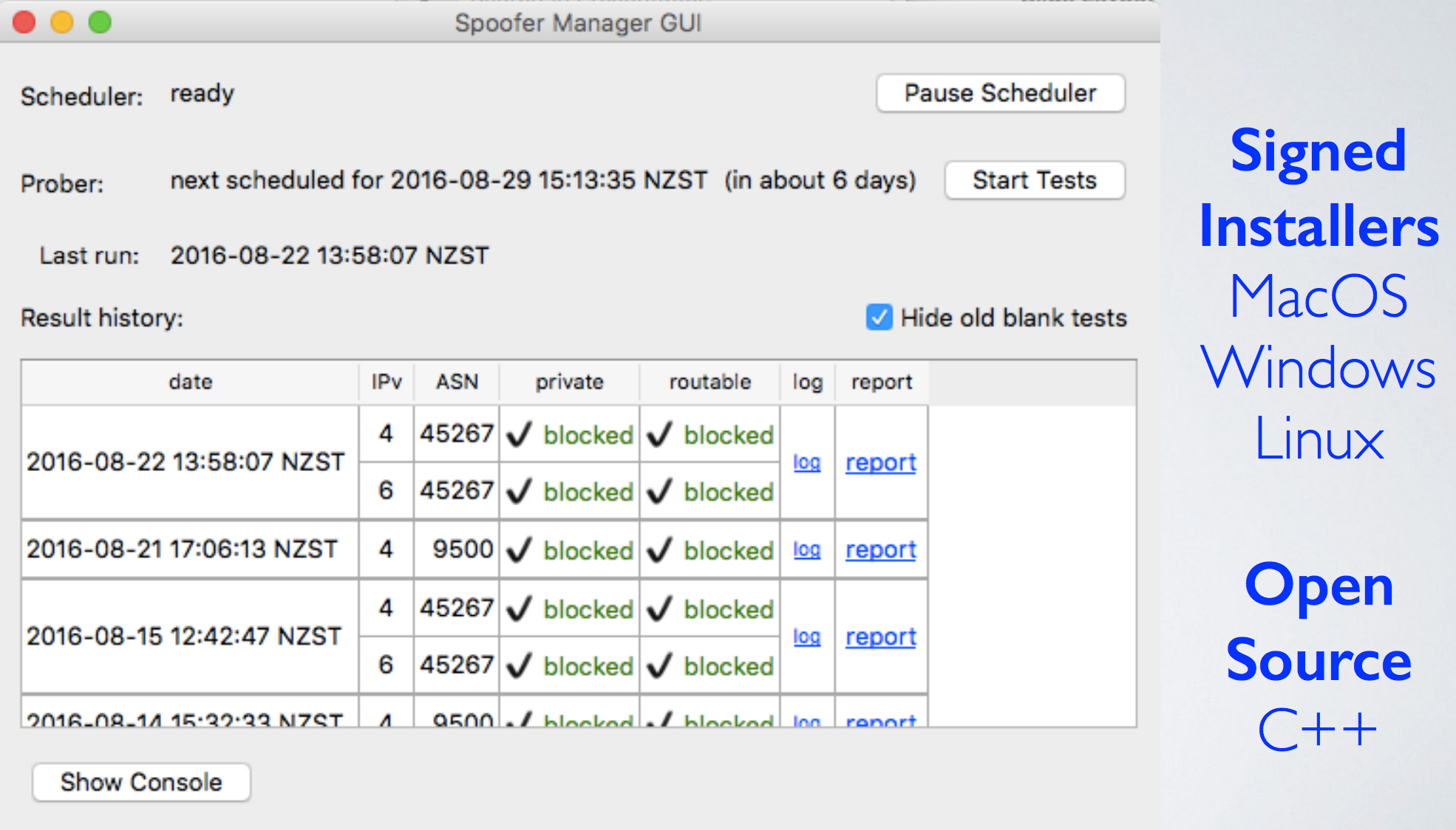 <a href="https://www.caida.org/projects/spoofer" target="_blank">Download your copy of Spoofer Tool</a>