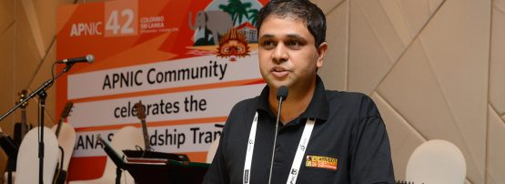 Gaurab Raj Upadhaya at the APNIC 42 opening social.