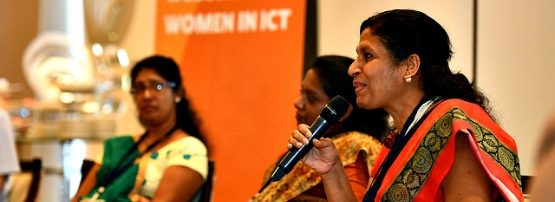 Prof. Mahesha Kapurubandara shares her views at the APNIC 42 Women in ICT session.