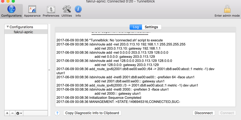 edit tunnelblick configuration file