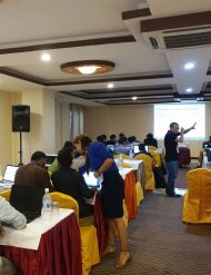 Shaqayeq and Tashi conducting the IPv4 and IPv6 routing workshop.