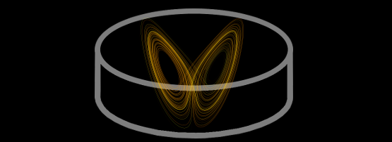 router icon with an image of a lorenz attractor inside
