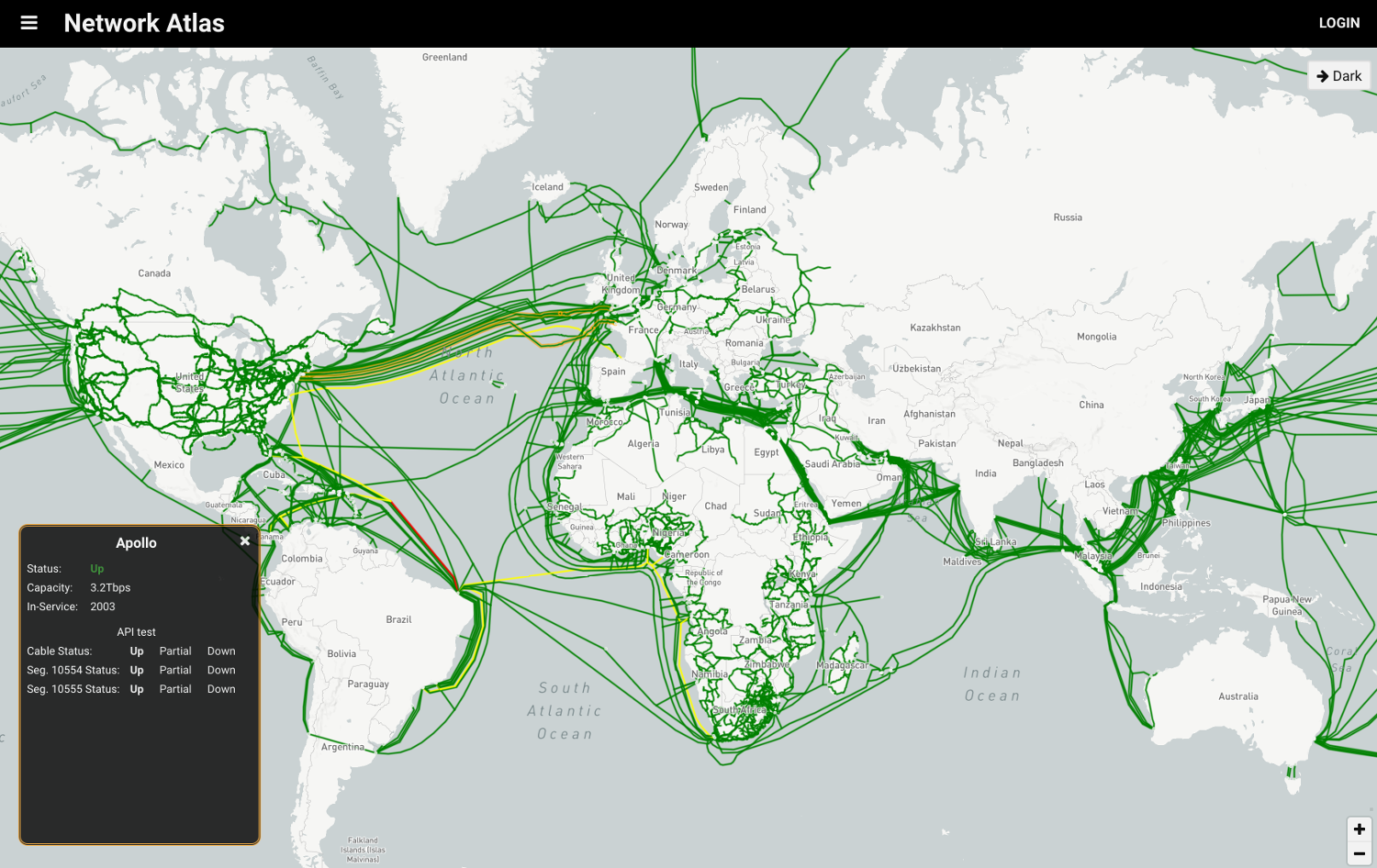 Network atlas map view