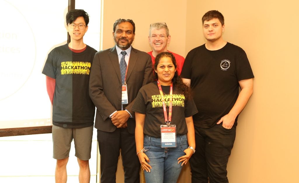 Team Alchemy (left to right): Shen Loh, Ziyam Abdeen, Ken Taylor, Jeewanthi Hettiarachchi, Nick Pratley