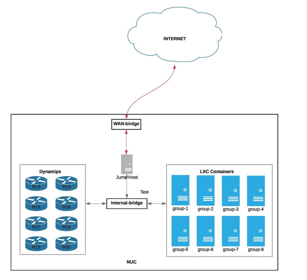 Figure 1 — Virtual lab setup for the online tutorial earlier this month. The lab was set up on NUCs and hosted on-premise for remote participant access.