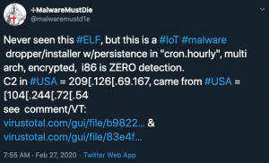 MalwareMustDie tweet