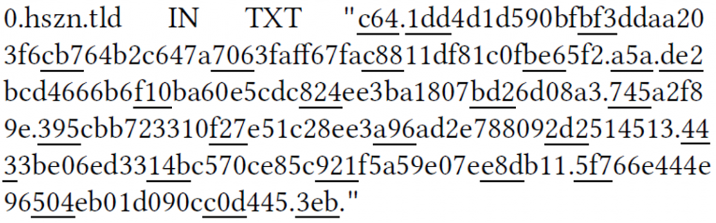 Cuckoo Filter data mapping example within a Hashed DNS Zone.