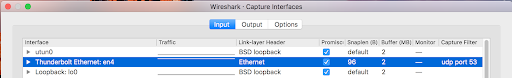 Wireshark capture interface
