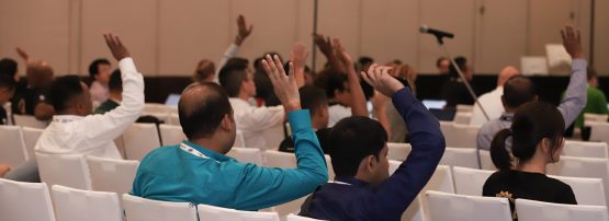 Image showing raised hands