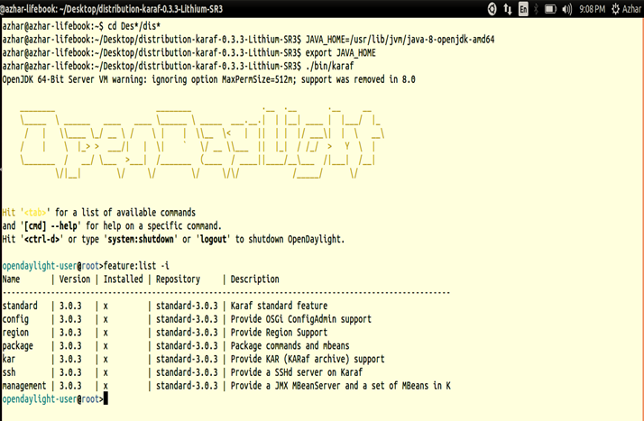 An image showing OpenDaylight in Linux.