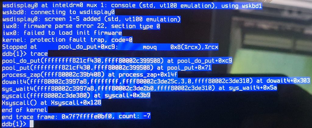 Image of code showing SSD isn't recognized