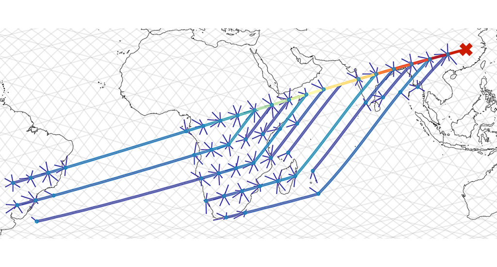 Map showing how bots can target satellite.