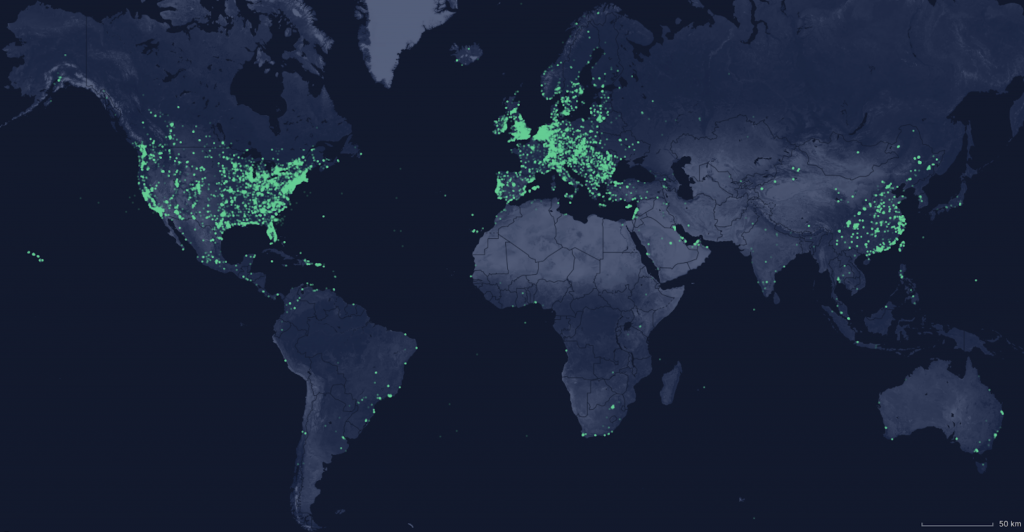 World map of Helium hotspots.