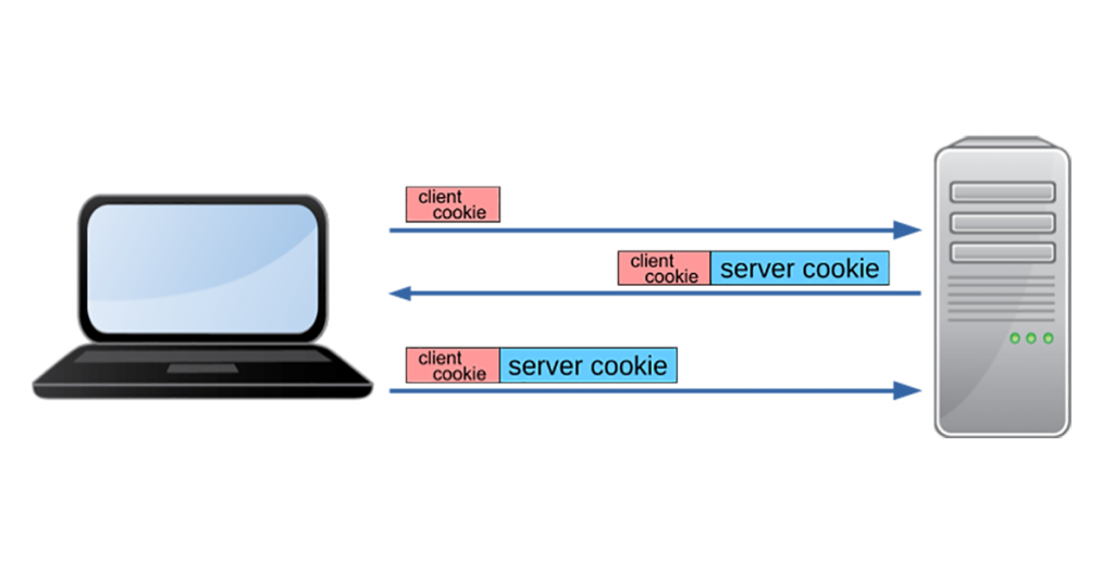 Illustration showing how DNS Cookies work.