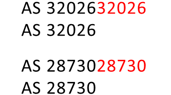 Example of ASN being repeated multiple times without being properly separated.