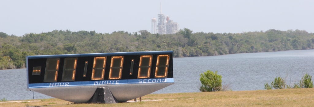 The NASA launch countdown timer
