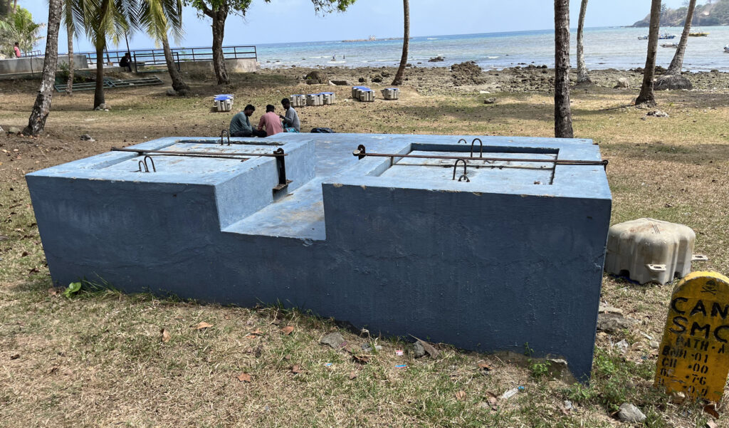 Photo of the submarine cable landing pit in Port Blair.