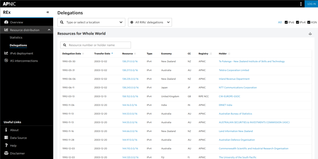 Figure 3 — REx now includes resource transfer and delegation dates.