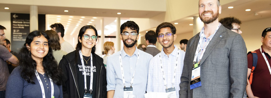 Photo of Kavya (far left), and fellow Internet Standards Ambassadors at IETF 119.