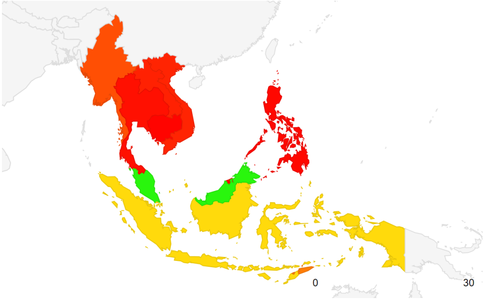 Figure 1 — Turning Malaysia green, as of 19 July 2024. 