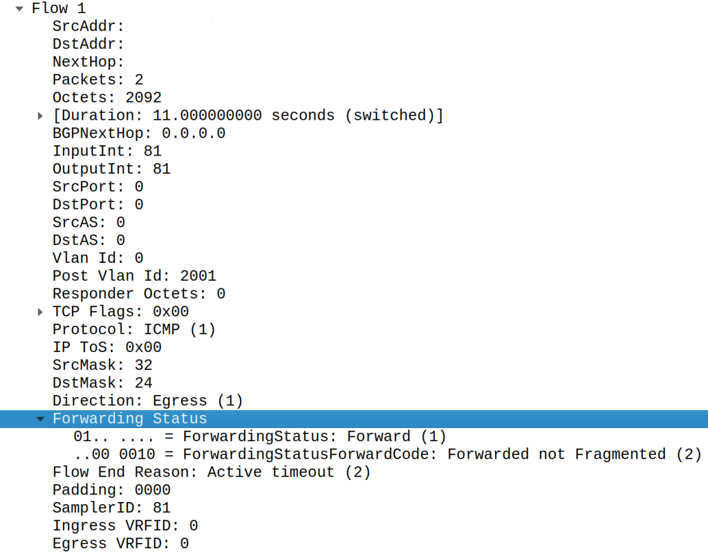 Figure 4 — Huawei's implementation of forwarding status.