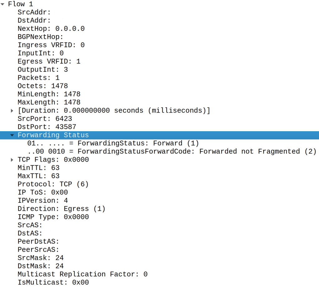 Figure 2 — Nokia's implementation of forwarding status.