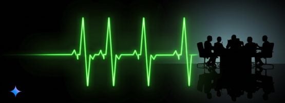 A pulse and a meeting - generated in Gemini AI