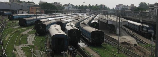 The Shunting Yard at Thiruvananthapuram Central station, Kerela