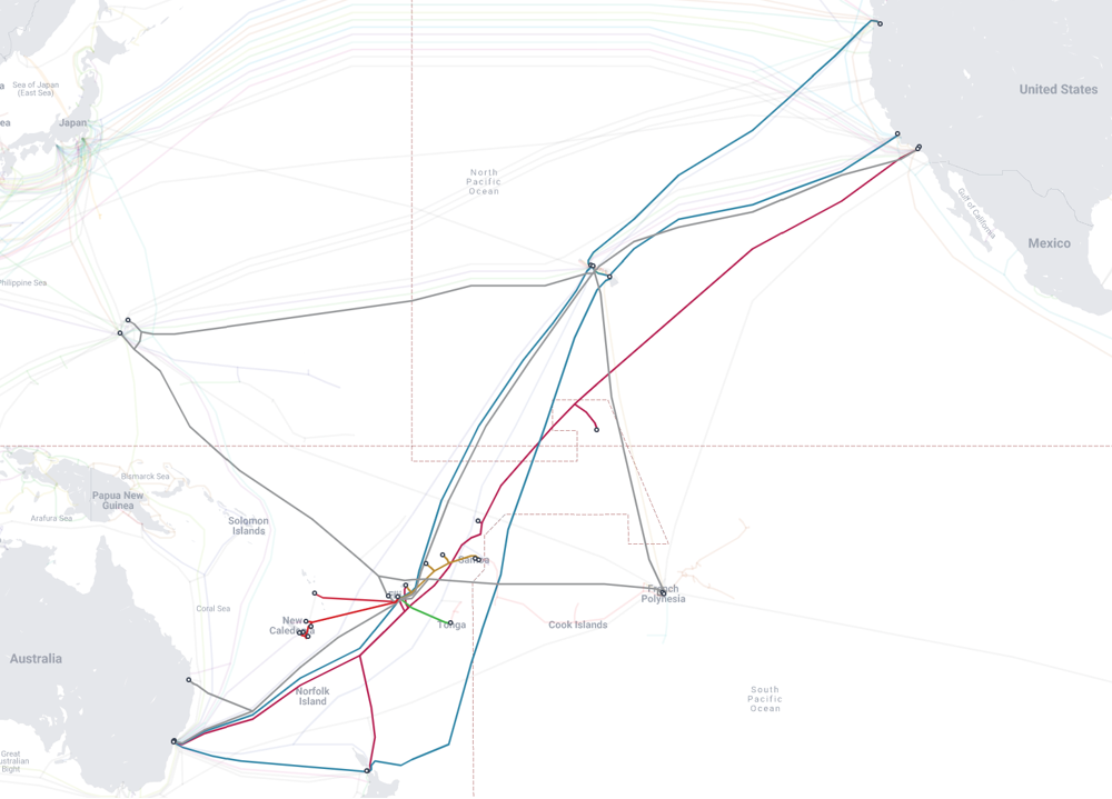 Figure 1 — TeleGeography’s Submarine Cable Map, Fiji.
