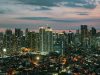 Manila Makati at Twilight Metro Manila Skyline, Philippines.
