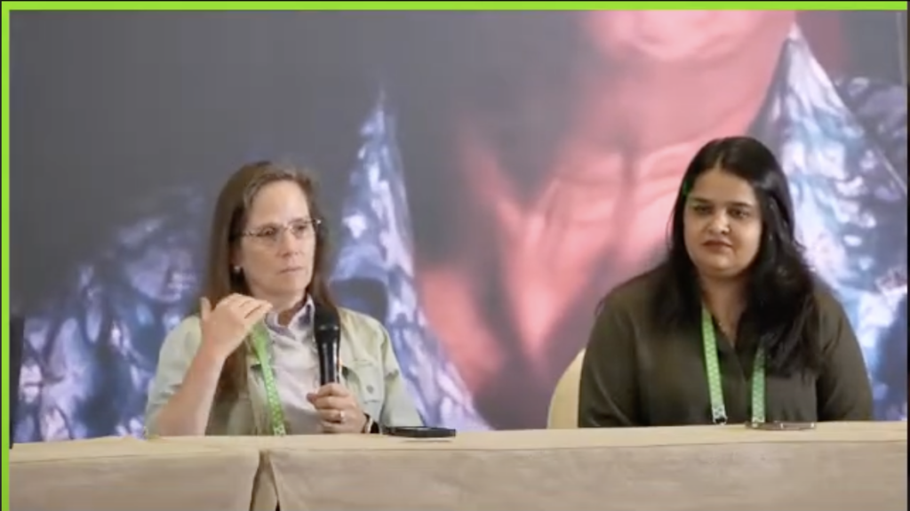 Figure 1 — Leslie Daigle and Dr Saima Nisar.