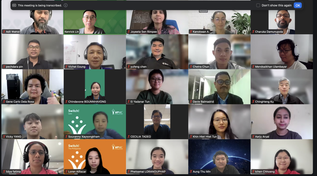 Figure 1 — APNIC Fellows participate in a technical webinar.