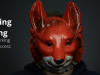 A person in a fox mask.