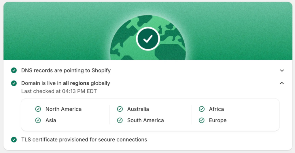 Figure 4 — A screenshot showing the Domain Connect experience with Shopify.