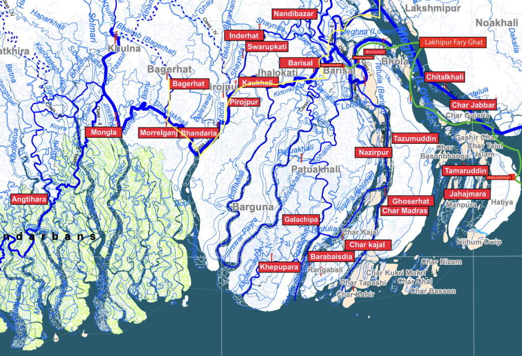 Figure 1 — Bangladesh has many rivers. Image from Bangladesh Inland Water Transport Corporation. 