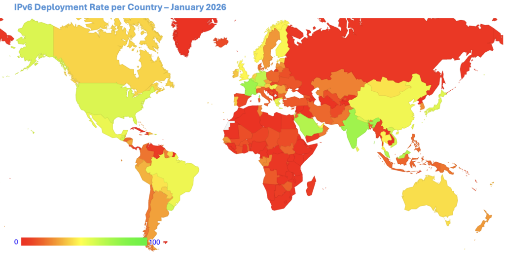 Figure 22 — IPv6 deployment measurement in January 2026.