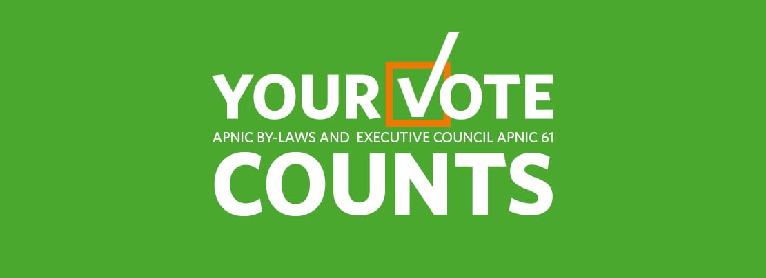 Banner image for Voting opens today on APNIC By-laws resolutions and APNIC EC election article.