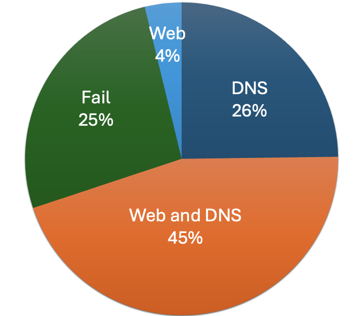 Figure 8 — Breakdown of web and DNS measurement results.