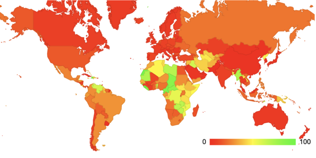 Figure 5 — Distribution of the use of Google’s public DNS per economy.