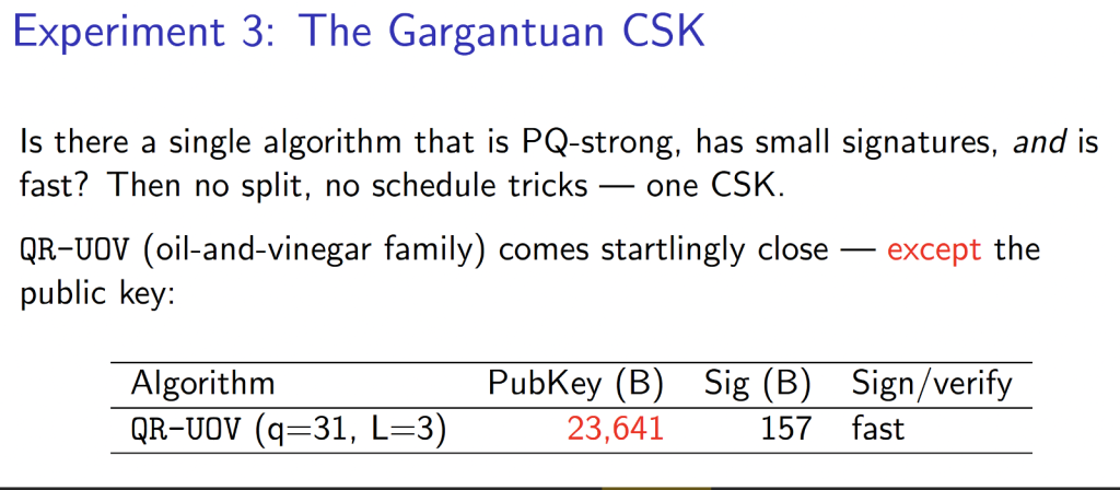 Figure 2 — PQ DNSSEC with a gargantuan CSK.