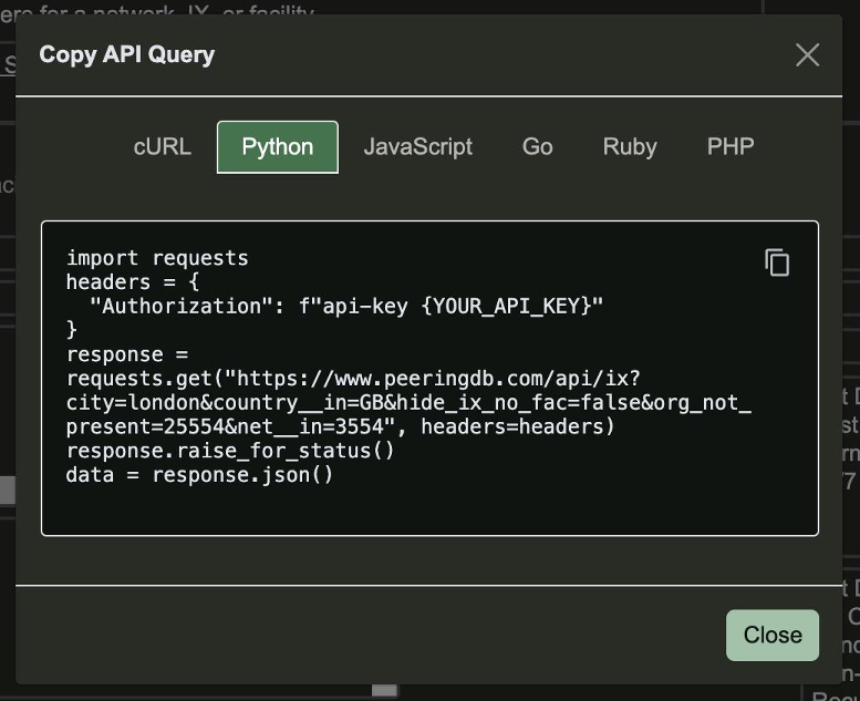 Figure 1 — Copy API Query support for Advanced Search.