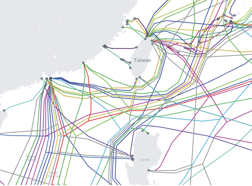 Figure 6 — Cable routes in the Luzon Strait. 
